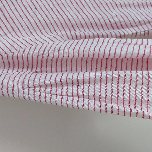 Sundance 100% Linen V Neck Striped Top Balloon Sleeve Size Medium - Picture 5 of 6